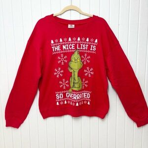 The Grinch Ugly Christmas Sweater "The Nice list is‎ so Overrated " Red Size L